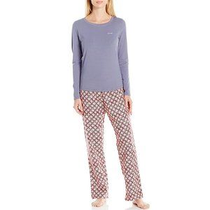 New Women Calvin Klein Knit Top and Flannel Pajama